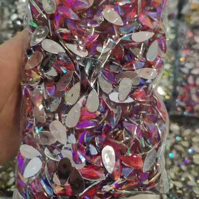 High Quality Acrylic Flatback Rhinestones Special Shaped Teardrop Irregular Crystals for Nail Art Garment DIY Decoration
