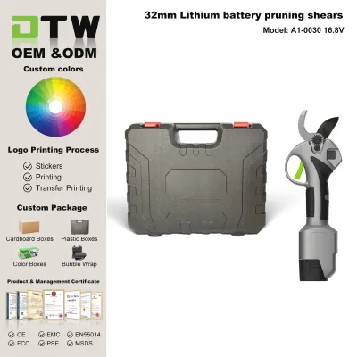 DTW Industrial Portable Cordless Electric Pruning Shears 16.8V Lithium Battery Powered Handheld Garden Branch Plastic Rubber