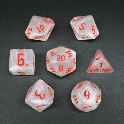 New Listing Unique Sickle Font Gradient Acrylic Dice Polyhedral DND Dice Set for Board Game