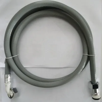ERDABAO Washing Machine Tube 2m Copper Hexagon Nut One Straight Head One Elbow Stainless Steel Laundry Hose