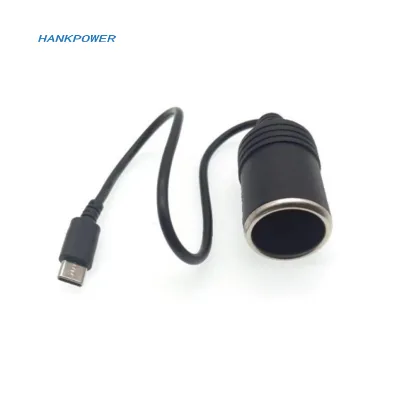 USB Type C 5V to 12V Car Cigarette Lighter Socket Converter Booster Cable for Car DVR Vacuum Cleaner Driving Record ETC
