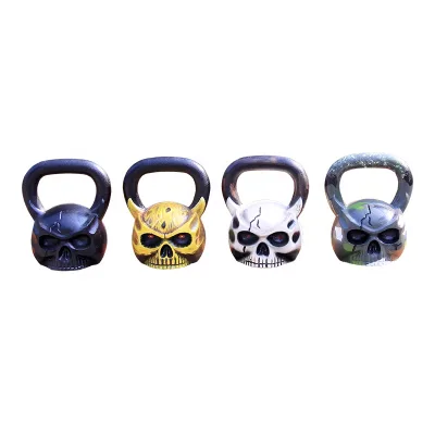 New Arrival Size Adjustable Iron Core Pattern Engraved Skullmonster Kettlebell