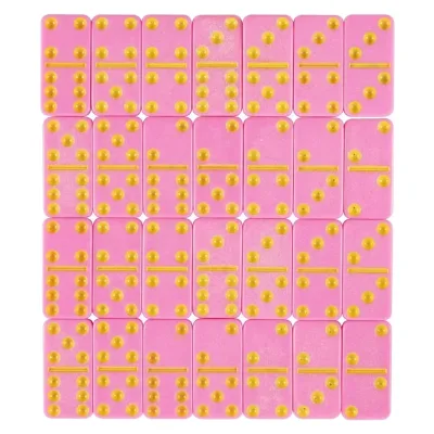 Factory Supply pink or Blue Double 6 Domino Set with Color Dot Professional Quality 28pcs 4006 Dominoes Set for Table Game