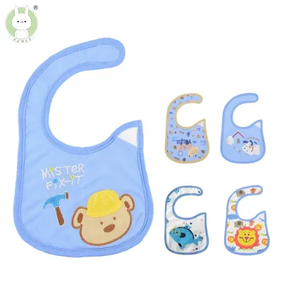New Cute Cartoon Design 100% Cotton Waterproof Adult Baby Bib