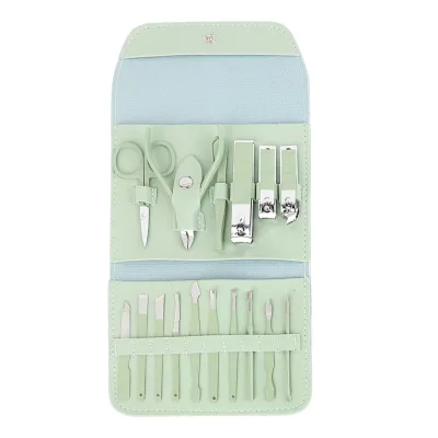 Manicure Set Pedicure Nail Clippers Set 16pcs Professional Grooming Tools Including Facial Fingernails and Toenails Nail Care