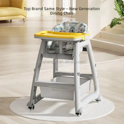 Commercial Grade Baby High Chair Restaurant Reinforced Plastic Baby Feeding High Chair With Safety Harness for Hotel Canteen