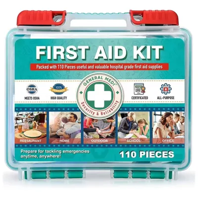 BS8599 Premium 110PCS Green First Aid Emergency Kit Quick Medical Response Sustainable First Aid Solutions