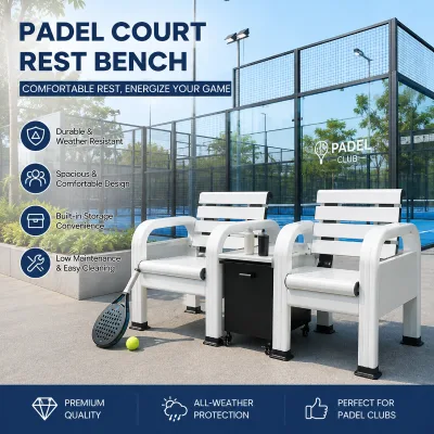 Sports Field Equipment Stadium Removable Courtside Tennis Chair Outdoor Tennis Double Seats Padel Court Rest Bench