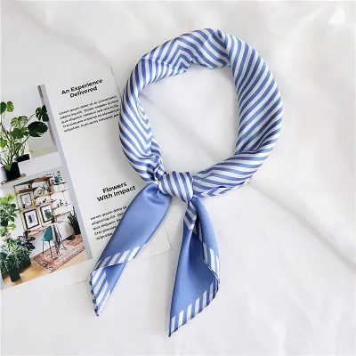 Practical Head Scarfs Striped Printing Neck Scarf Women Neck Scarf Bandana