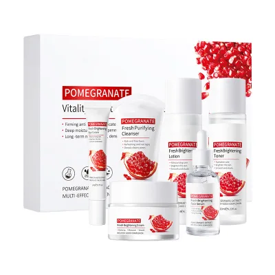 Pomegranate Fresh and Beautiful Six-piece Set Hydrating Facial Care Skin Care Box Cover Cross-border Wholesale