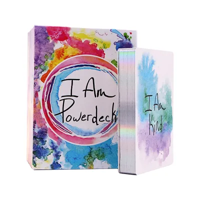 Custom Design Printing Daily Gratitude Positive Inspirational Girl Self Love Affirmation Cards Deck Set Box Packaging With Stand