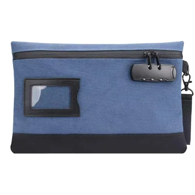 Multi-Function Unisex Travel Accessory Custom Locking Security Deposit Organizer Pouch ID Window Zipper Long Bank Bag Cash