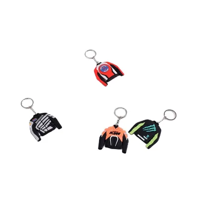 Hot Selling Custom 3D Soft Durable Eco-Friendly Motorbike Racing Suit Rubber Motorcycle Keychains UV Printing Popular Keyrings