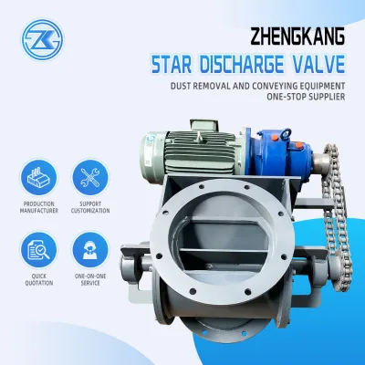 ZK Zhengkang Carbon Steel Star Discharge Rotary Airlock Valve Unloader for Dust Collector Powder & Granule Discharging