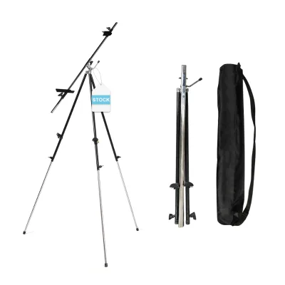 SINOART Black Metal Sketch Easel Low MOQ Quality Stainless Steel Italian Field Easel Slim Profile Caballete Metalicos