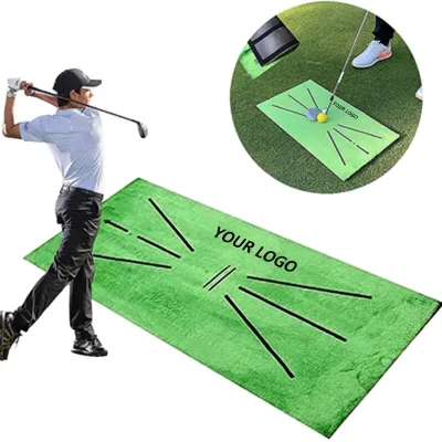 OEM Custom Logo Golf Swing Mat Swing Path Detection Training Mat Indoor Outdoor Portable Roll-Up Hitting Mat for Beginners