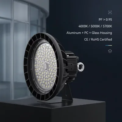 For High Bay Light 150W 4000K 30000lm IP65 150lm/W AC100-277V SMD3030 Driver ETL SAAS Warehouse Factory 5 Year Warranty