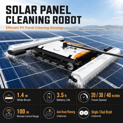 Foxtechrobot Sweeper 140 PRO Fully Automatic High High Rise Solar Panel Cleaning Robot Dry/Wet Dual Cleaning OEM Supported