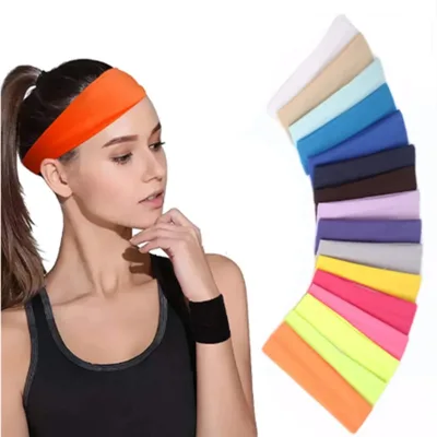 Summer Sports Yoga Headbands for Women Solid Color Elastic Turban Running Absorb Sweat Elastic Hair Bands Fitness Headwrap