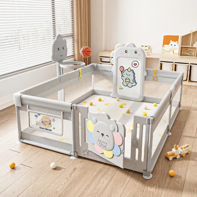Wholesale Kids Playpens Baby Fence Play Yard Playpen Playground Indoor Unisex Plastic Corral Cute Cartoon Children Playpen