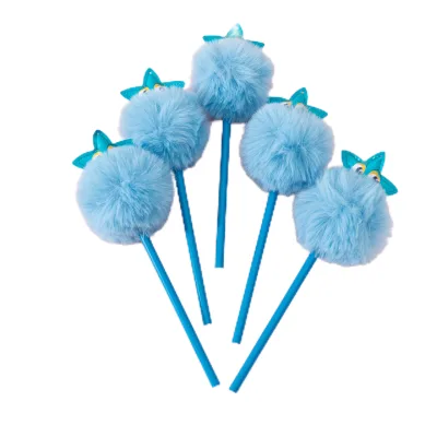 Hot Selling Kawaii Fancy Novelty Cute Stationery Custom Logo Hairball Pencil for Promotional Gifts