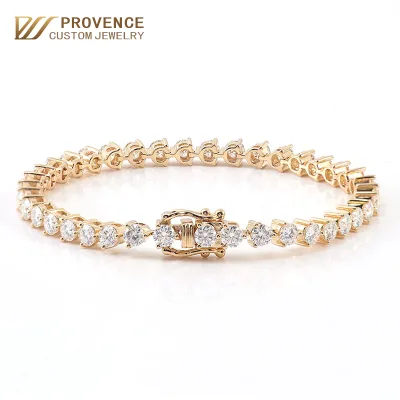 14k White Gold Lab Grown Diamond Tennis Bracelet Everyday Wear Anniversary Gift Fine Jewellery Customised Hip Hop Fashion Style