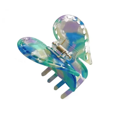 Classy Acetic Acid Hairpin Grab Clip Cute Heart Butterfly Hollow Out Acetate Hair Claw  Colorful Gradient Hair Claw Clips