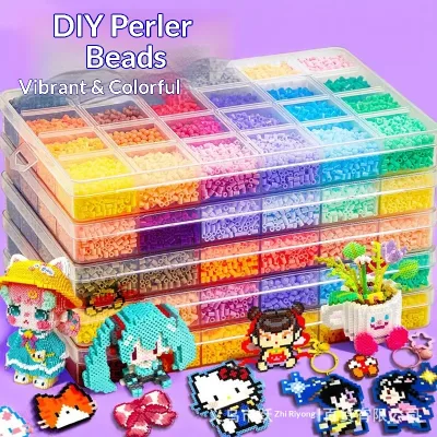 Plastic DIY Beads Jewelry Making Tool Kit with Pen Spatula 2.6mm Square Tray-Animals & Nature Theme Beanboard Refill Pack