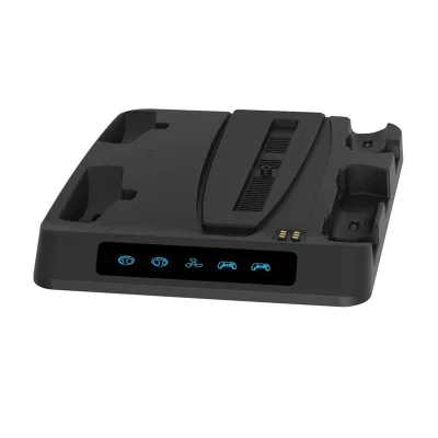 PS5 multi-functional cooling stand; charging stand for PSVR2/PS5 controllers, equipped with a display light and space