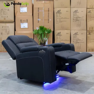 CY Electric Recliner with USB Charger Extendable Power Reclining Sofa Set Palimino Fabric Modern Solid Wood Frame