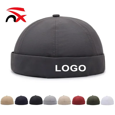 Custom Embroidered logo Hip Hop Cap Comfortable Baseball Cap Polyester Brimless Hat for Men