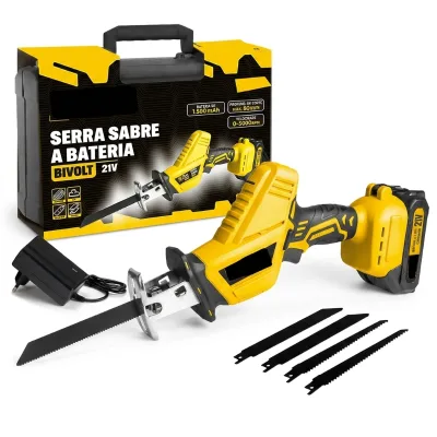 20V Battery Powered Brushed Motor 3000 RPM Reciprocating Saw Industrial DIY Tool for Metal Wood PVC and Plastic Cutting