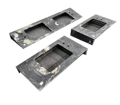 Customize Black With Golden Veins Granite Countertop Bathroom Vanity Tops