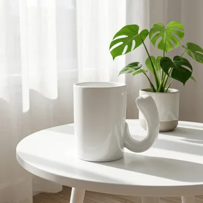 Simple White Cute Japanese Ceramic Tea Cups