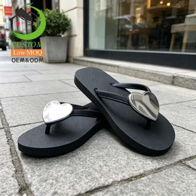 Women's Custom Printed Fashion Trend Hard-Wearing Flip Flops-Soft PVC Insole Platform Autumn Beach Shoes Lightweight & Anti-Slip