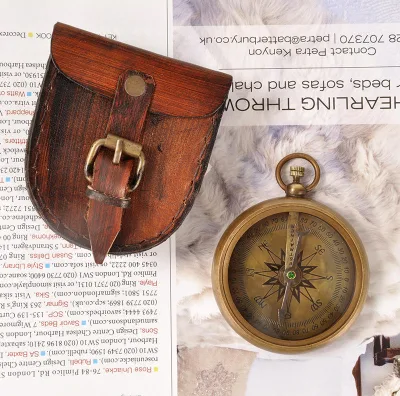 High Quality Pocket Multifunctional Brass Compass for Outdoor Camping and Hiking Nautical Navigation Tool