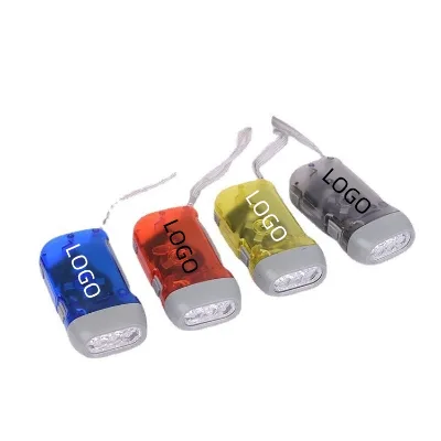 High Quality Custom logo Portable 3led Dynamo Hand Crank Hand Press Flashlight