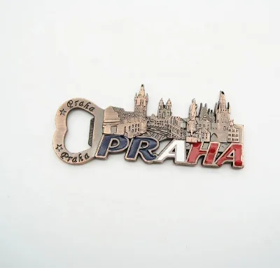 Custom Europe Czech Republic Bottle Opener Souvenir House Building Shape Souvenir With Name