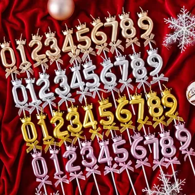 Colorful Happy Creative Birthday Number Sparkler Candle Cake Decoration Supplies Wedding Party Paraffin Wax Lucky Candles