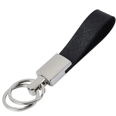 Metal Keychain Custom Leather Keyring Car Keyring Embossed Logo Gift Key Holder Minimalist Leather Metal Design