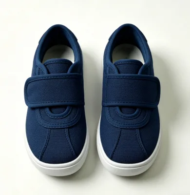 Wholesale Baby Happy Unisex Kids Canvas Shoes-Soft Sole Non-Slip Toddler First Walkers Hook Loop Closure Breathable Lightweight