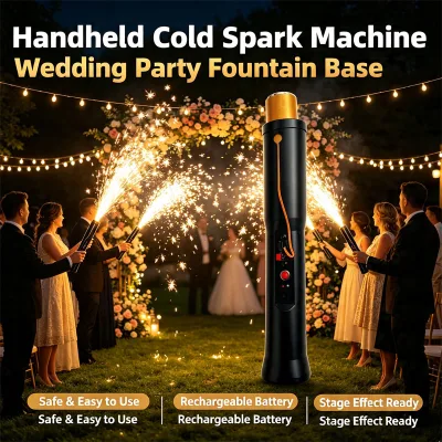 Factory Battery Cold Spark Shooter Wedding Party Electronic Hand Held Cold Firework Spark Machine for Stage Birthday Event