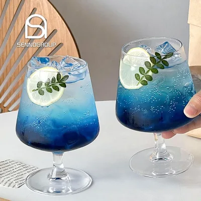 Modern Minimalist Crystal Hand Blowing Brandy Glasses Short Stemmed Wine Cognac Snifter Brandy Cocktail Tasting Glass