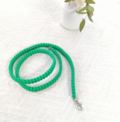 Green Pattern Nylon Polyester Fiber Hand Woven Solid Colorful Nylon Paracord Adjustable Shoulder with for Wholesale
