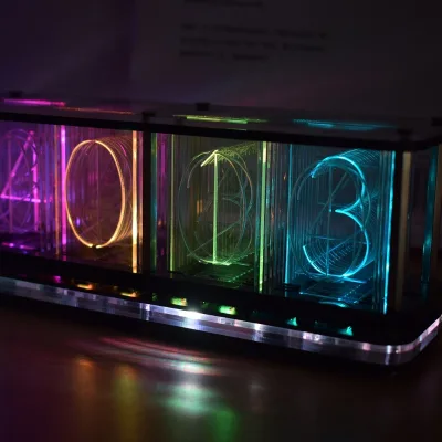 2021 Rgb Glow Tube Clock Led Cool Nixie Tube Alarm Clock Steampunk Clock Tube