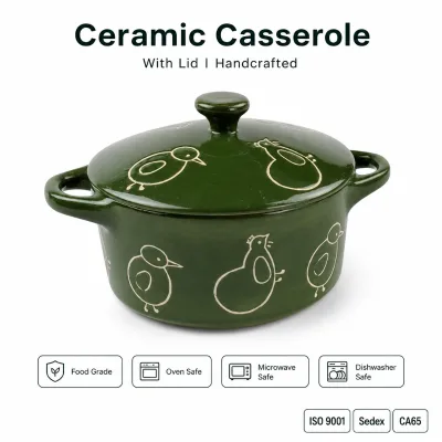 Custom Made Ceramic Cookware Mini Pot Casserole With Handle Oven Microwave Dishwasher Safe Custom Logo Factory Direct