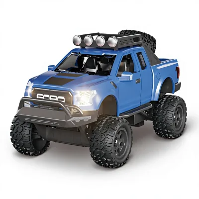 Realistic Design Friction Powered Sports Car Toy Pull Back Inertia Toy Car with Flashing Lights & Sound