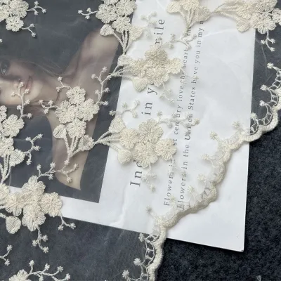2024 New Arrival Cotton Mesh Lace Custom Organza Tiny Floral Swiss Lace Embroidery Fabric for Garments Accessories