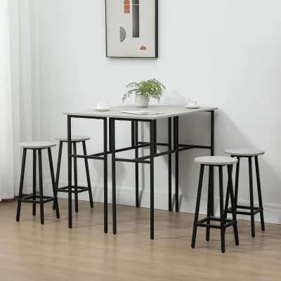 Counter Height Dining Tables Set Breakfast Bar Tables Sets for 6 with 4 Chair Stools