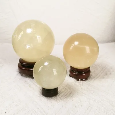 Wholesale Natural Crystals Healing Ball Yellow Honey Calcite Sphere for Home Decor